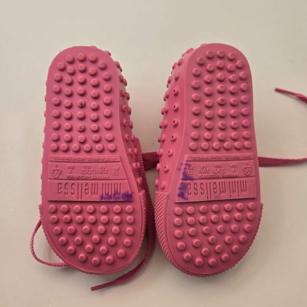 Mini Melissa Pink Poliboha Kids Jelly Sneakers Baby Size 7 - Picture 6 of 6